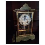 New Haven Clock Co. alabaster shelf clock