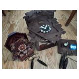 2 wood clock decorations