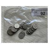 22 pre-1965 Silver Dimes