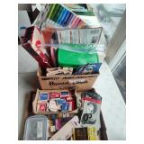 Crayons, markers, hooks and other