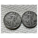 2 Silver Half Dollars - 1939 & 1942