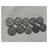 10 Mercury Silver Dimes