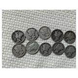 10 Mercury Silver Dimes