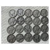 20 Mercury Silver Dimes