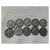 10 Mercury Silver Dimes
