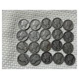 20 Mercury Silver Dimes