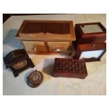 Drawer box, music box, photo boxes, coasters