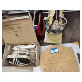 Cutting boards, toaster, blender and 2 tools