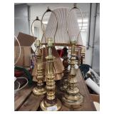 4 table lamps and 2 shades