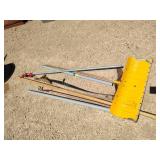 Shovel, clamp, scythe, pipes