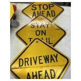 3 Metal Signs - 12' square