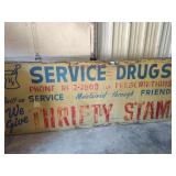 Painted drug store sign 12ft x 4ft