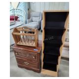 Side table, magazine rack and shelf