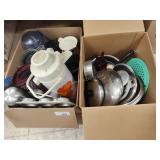 Pans, pitchers and other - 2 boxes