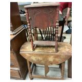 2 Items - Smoking Stand & Table - Finish Wear