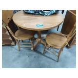 Round table and 2 chairs