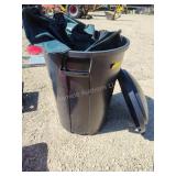 Trash can with covers and landscape fabric