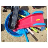 Kiddie pool, slide, sled and other