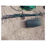 2 7ft bird feeder hangers, posts, wire fence