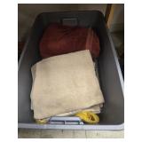 Tote of towels and blankets