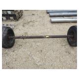 Axle with wheels