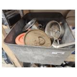 Galvanized tub with cooking items