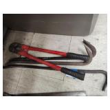 Crowbars and bolt cutter (missing bolt)