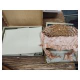 Vintage hat, envelopes, boxes