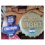Old Style sign and Coors light