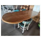Table, 3 chairs and cabinet