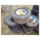 7 trailer wheels with tires