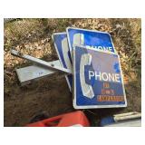 3 phone metal signs
