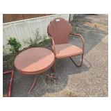 Metal chair and table