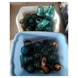 Blue glass insulators