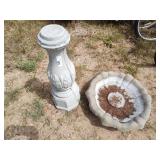 Cement bird bath