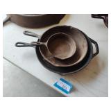 3 cast iron pans
