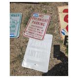 2 metal no parking signs