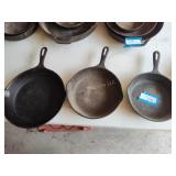 3 cast iron pans