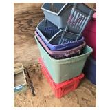 Assorted totes, no lids
