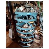 Rotating hardware stand with contents