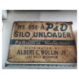 P&D metal sign