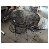Metal patio table and 4 chairs