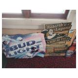 2 metal beer signs