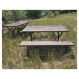 2 picnic tables. By varied cable post