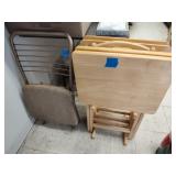 Tray tables and chair