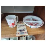 Little Bo Peep plate, cup and stamp book