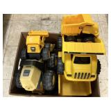 Box of Toy Plastic Trucks