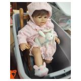 Doll with chair in tote