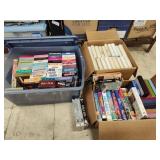 3 boxes VHS and DVDs