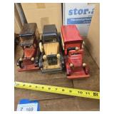 3 wooden cars